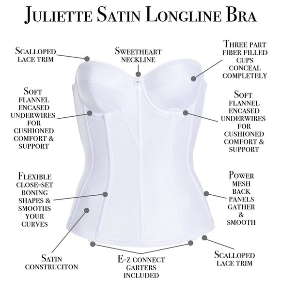 NWT Dominique Juliette Satin Corset Strapless Longline 8950 36C Bustier Corset - Picture 14 of 15